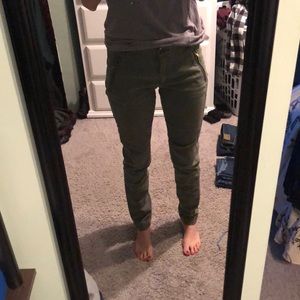 Green khakis, skinny fit